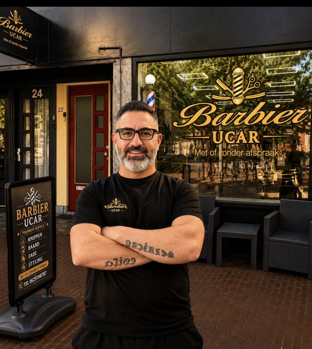 De barbier voor de winkel van Barbier UCAR